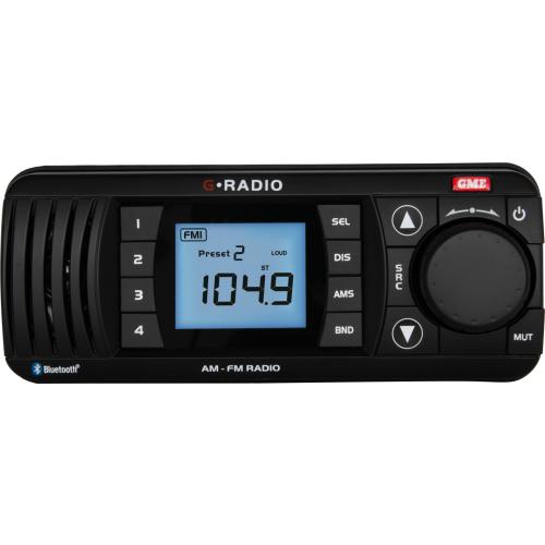 image of GME GR300BT Marine Sterio AM/FM With Bluetooth (Black) 