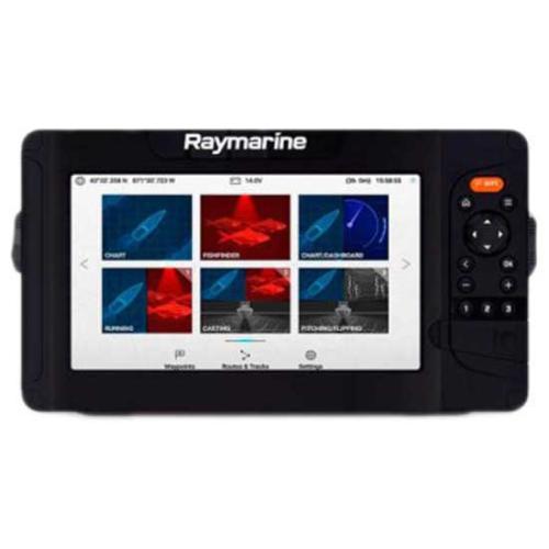 image of Raymarine Element S with transom mount CPT-S Transducer and LightHouse Vector Charts